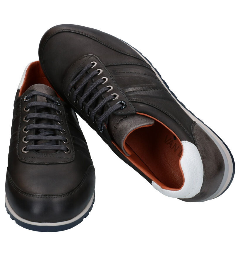 Van Lier Chaussures à lacets en Gris foncé en cuir (291350)
