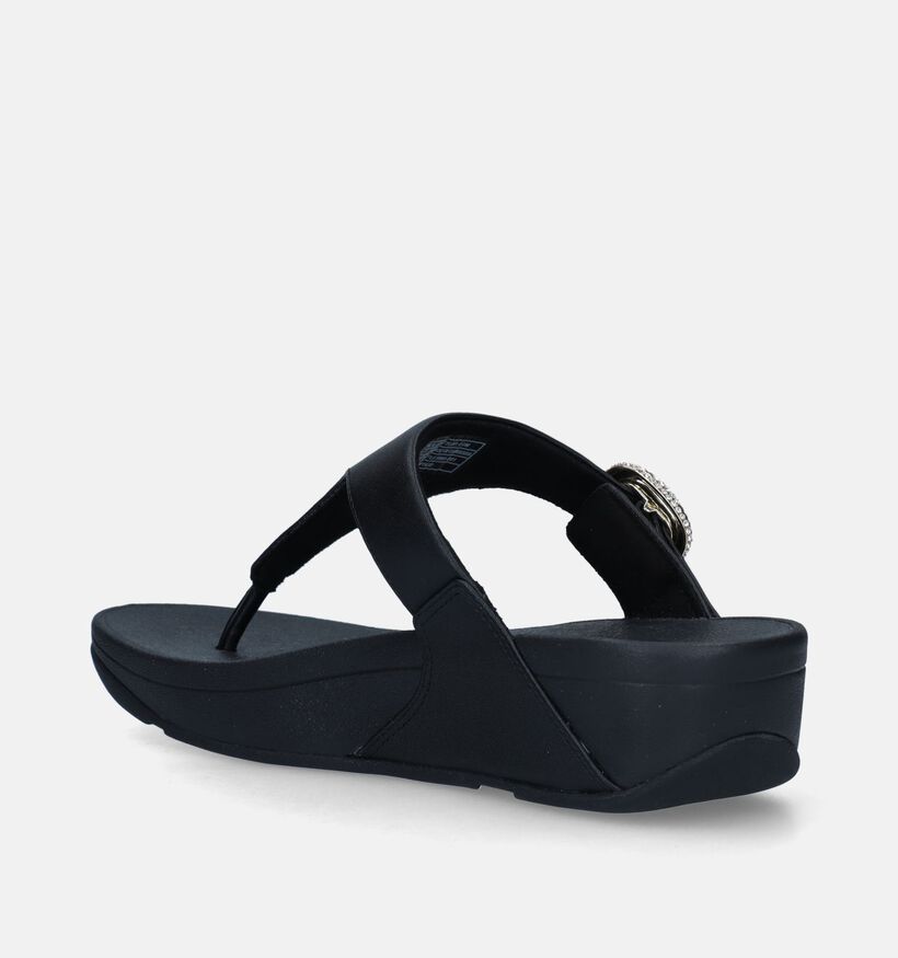 FitFlop Lulu Crystal Buckle Tongs en Noir pour femmes (336981)