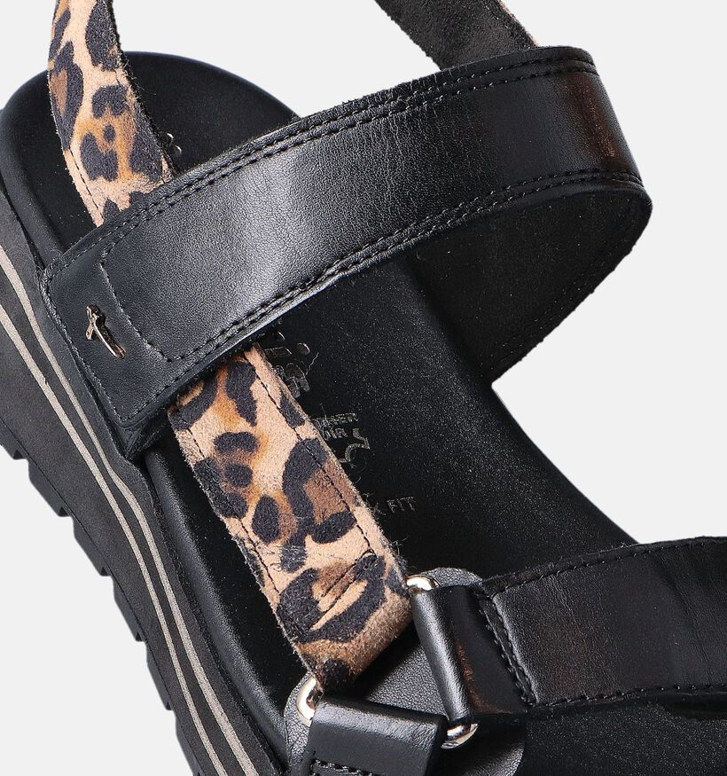 Tamaris Zwarte Sandalen met sleehak voor dames (354415) - geschikt voor steunzolen