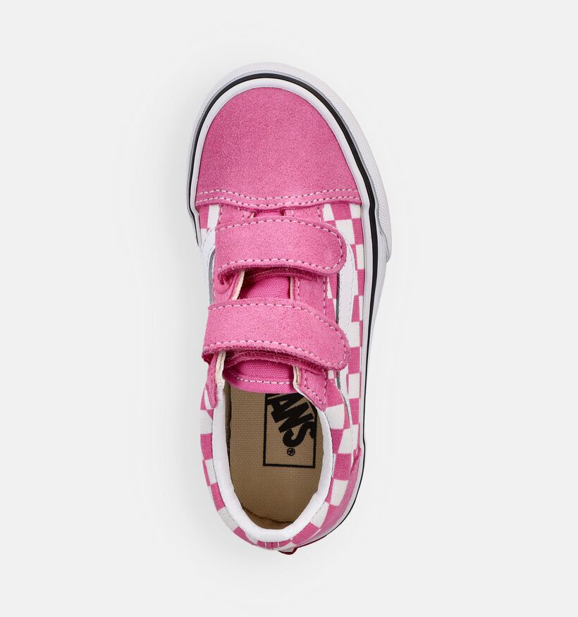 Vans Old Skool Checkerboard Roze Sneakers voor meisjes (368967)