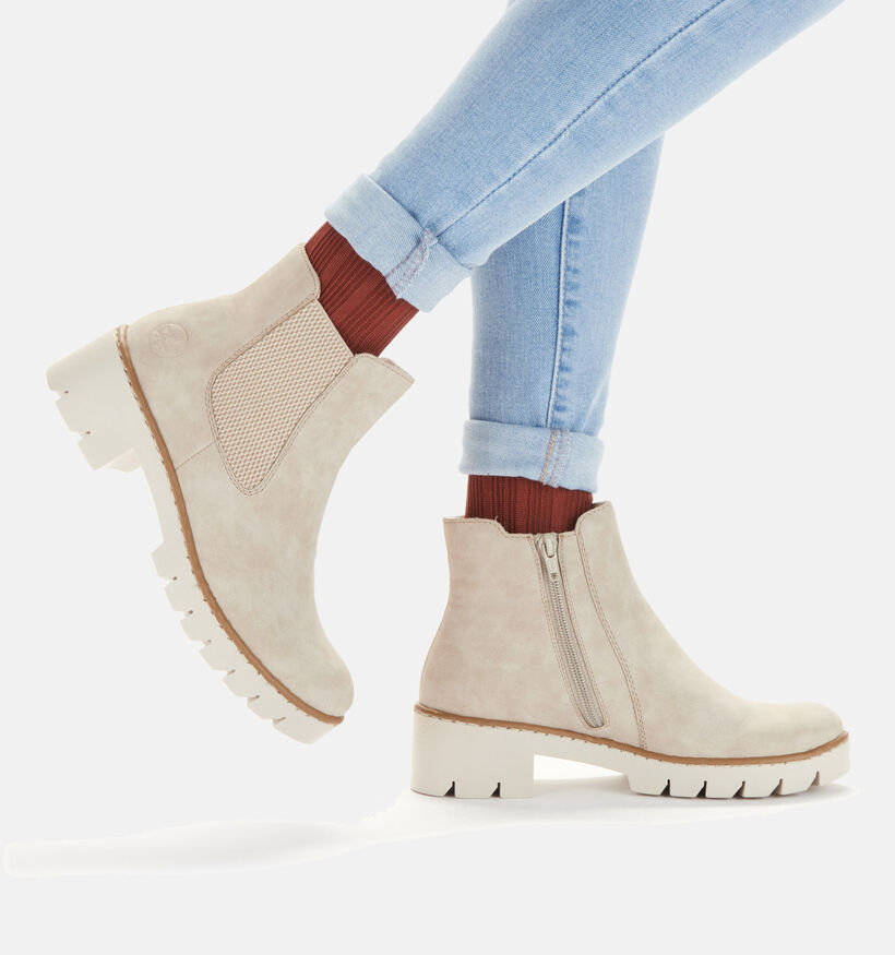 Rieker Bottines Chelsea en Beige pour femmes (347412)