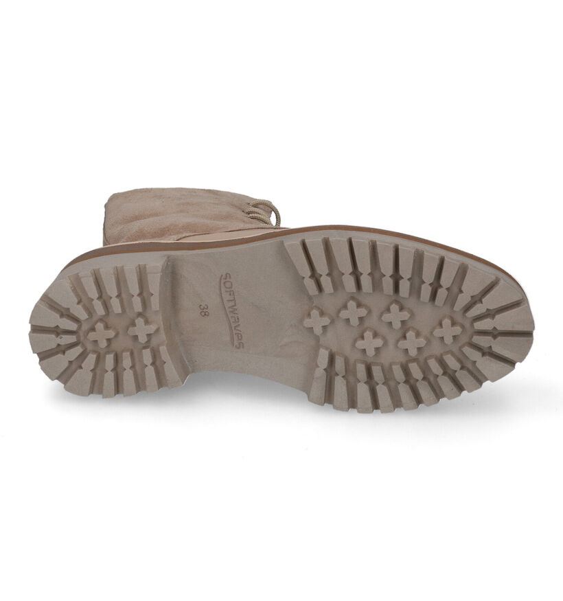 Softwaves Boots à lacets en Beige en daim (316718)