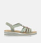 Rieker Groene Sandalen met sleehak voor dames (354924)