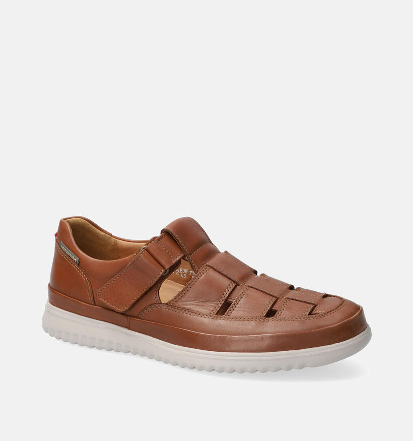 Mephisto Tarek Randy Chaussures à velcro en Cognac pour hommes (355138) - pour semelles orthopédiques