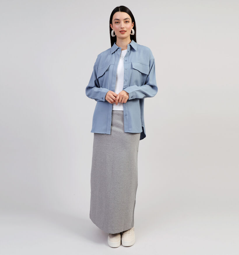 Minus Livina Chemise oversized en Bleu pour femmes (352008)