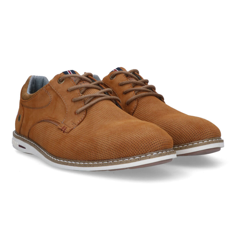 Mustang Cognac Veterschoenen voor heren (320133)