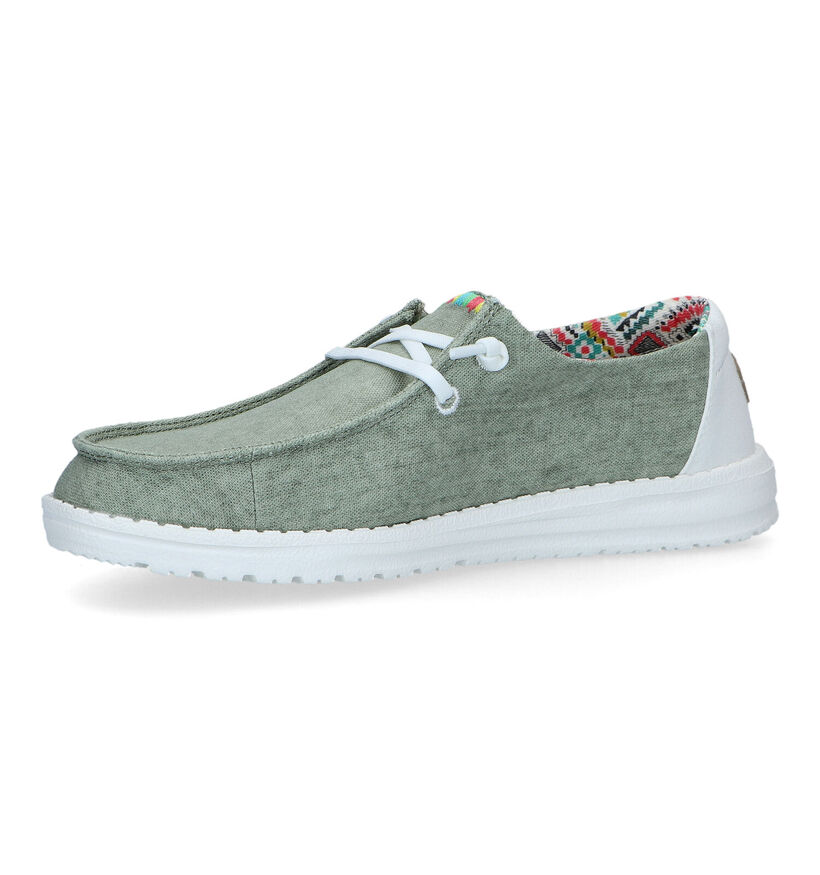 HEYDUDE Wendy Boho Mocassins en Vert Kaki pour femmes (324433) - pour semelles orthopédiques