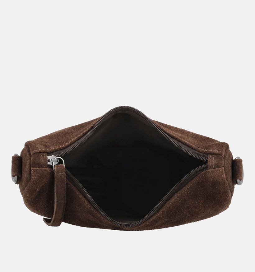 Hide & Stitches Donkerbruine Schoudertas voor dames (374218)