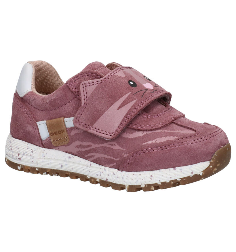 Geox Alben Roze Velcroschoenen in daim (284081)