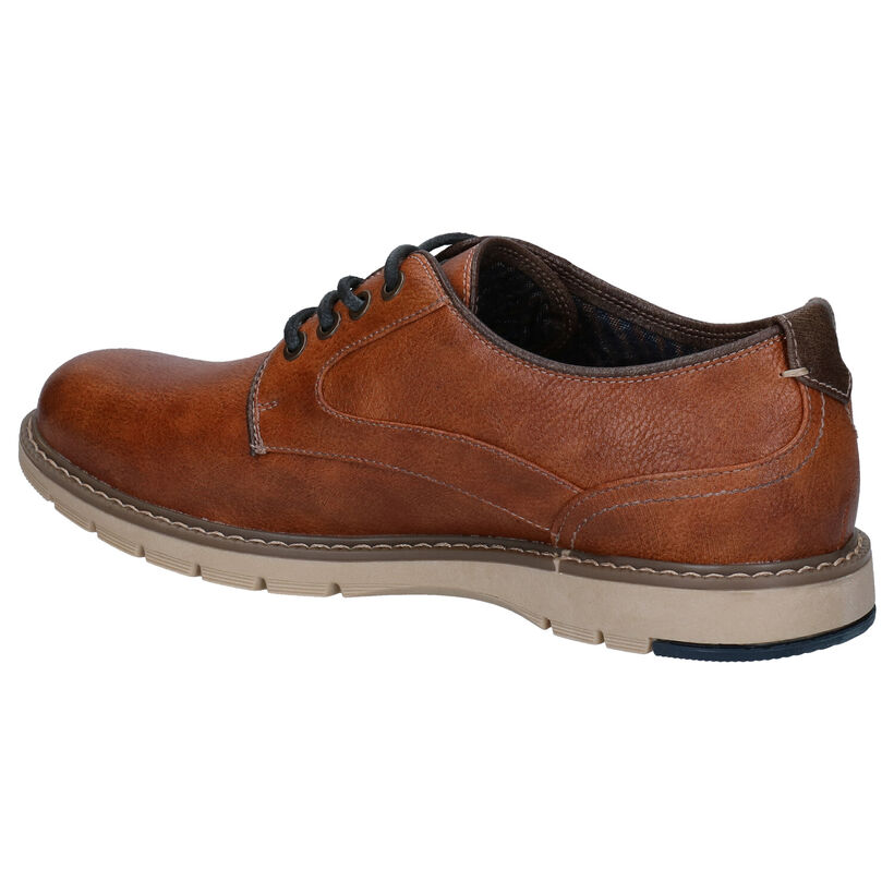 Mustang Cognac Veterschoenen in kunstleer (277290)