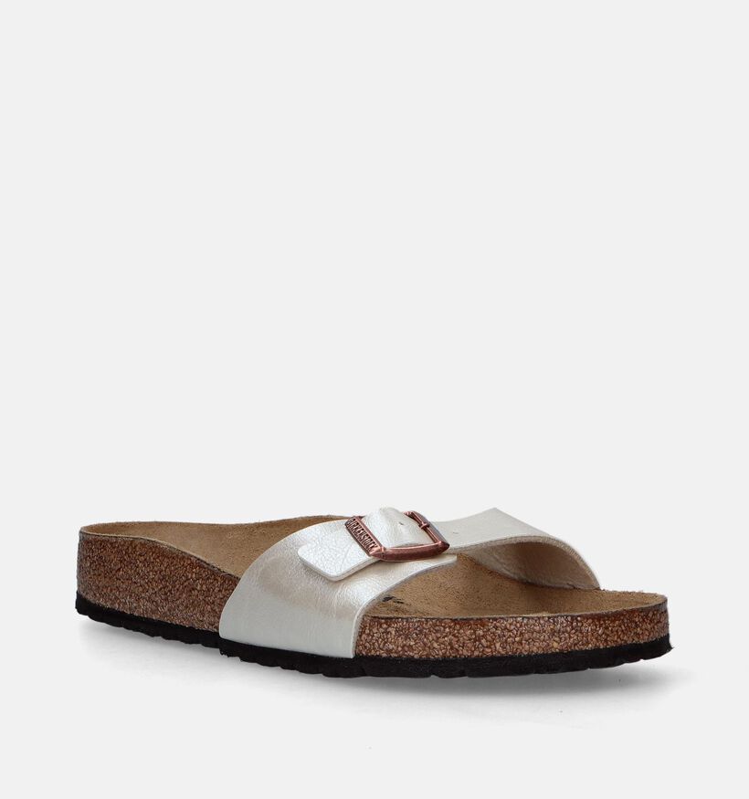 Birkenstock Madrid Birko-Flor Nu-pieds en Écru pour femmes (338046)