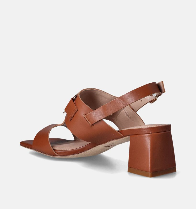Nathan-Baume Sandales à talons en Cognac pour femmes (356335)