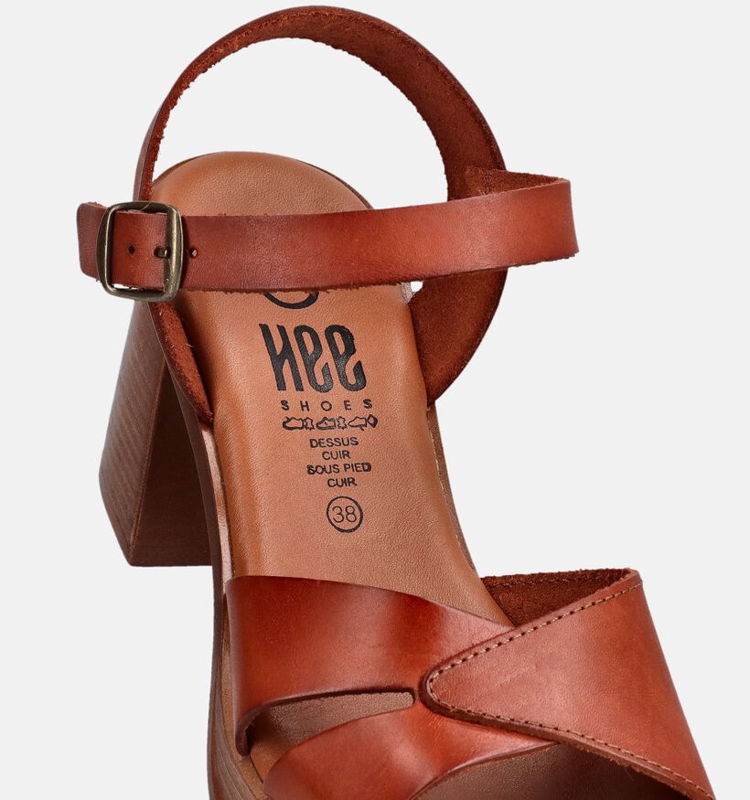 Hee Cognac Sandalen met hak voor dames (372534)