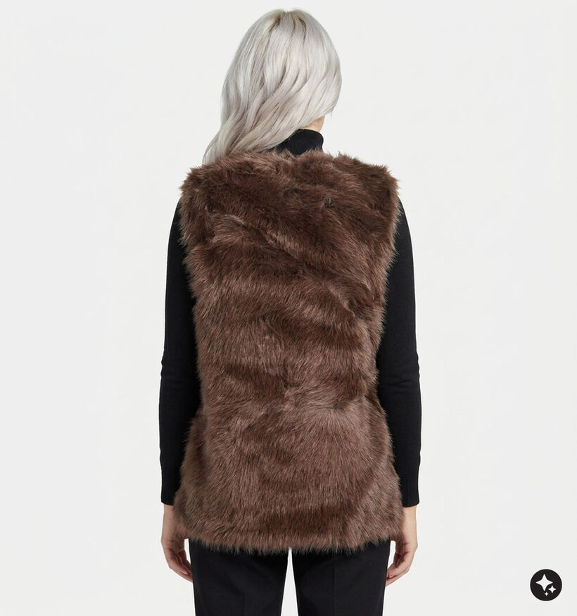 Laurent David Zaragoza Veste Faux-Fur en Marron pour femmes (382016)