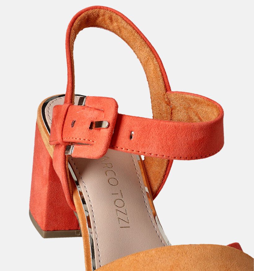 Marco Tozzi Sandales Talon Carré en Orange pour femmes (354223)
