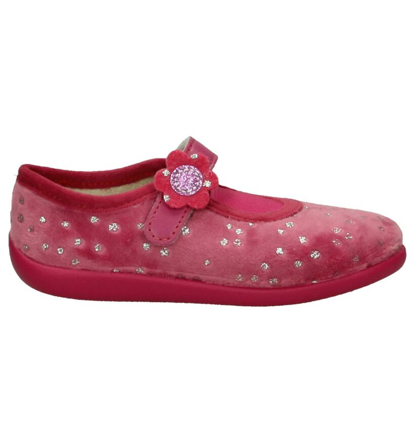 Roze Bellamy Prune Pantoffels in stof (206408)