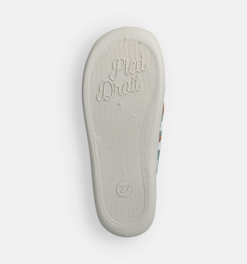 Milo & Mila Zoo Gestreepte Pantoffels Groen voor jongens, meisjes (374932) - geschikt voor steunzolen