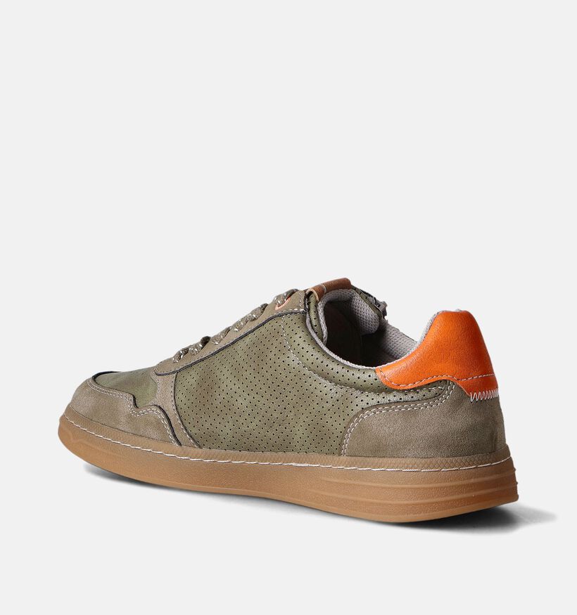 Mustang Kaki Veterschoenen voor heren (353627) - geschikt voor steunzolen