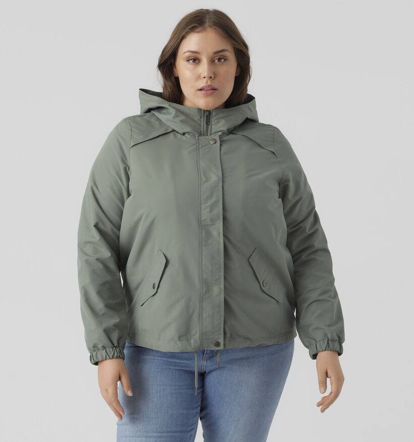 Vero Moda Curve Zoa Short Parka Manteau en Vert pour femmes (367780)