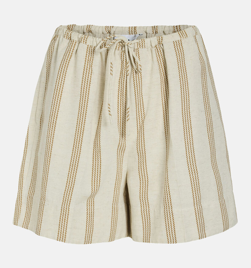 Vila Prisilla Short rayé en Beige pour femmes (353194)