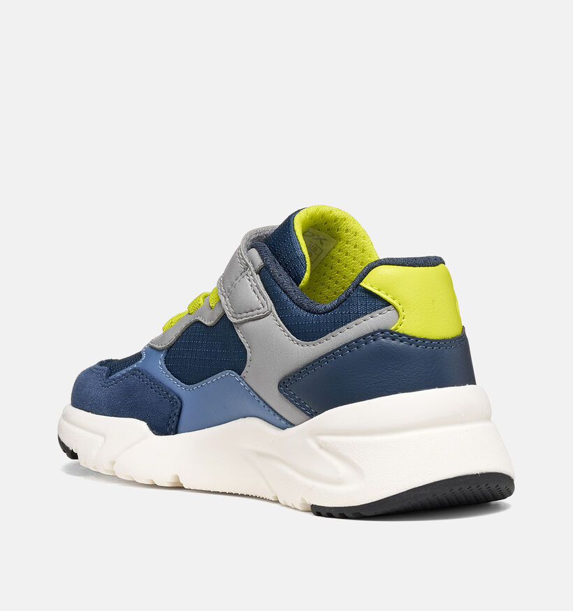 Geox Loftus Denim Baskets basses en Bleu pour gar&ccedil;ons (377726) - pour semelles orthop&eacute;diques