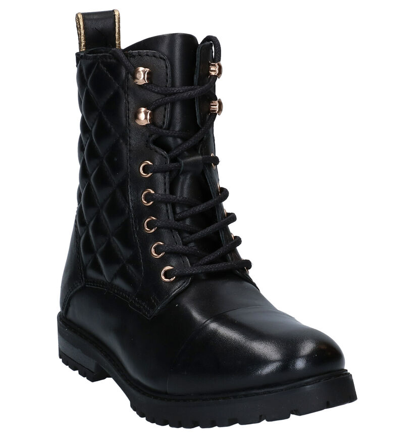 Milo & Mila Zwarte Boots in leer (278473)