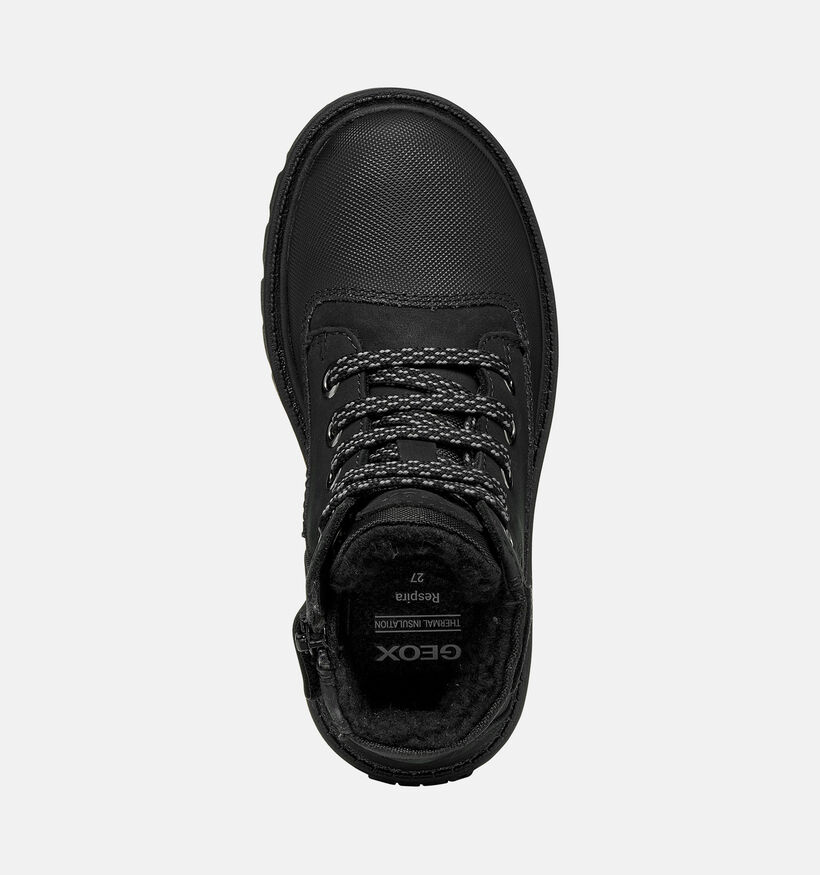 Geox Shaylax Boots &agrave; lacets en Noir pour gar&ccedil;ons (377725) - pour semelles orthop&eacute;diques