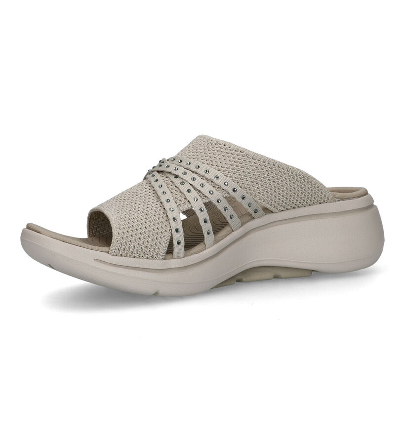 Skechers Go Walk Arch Fit Nu-pieds en Beige pour femmes (338824)