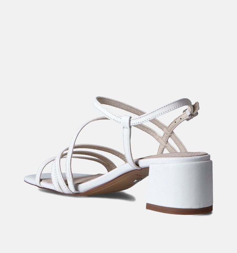 Tamaris Sandales avec talon carré en Blanc pour femmes (354442)