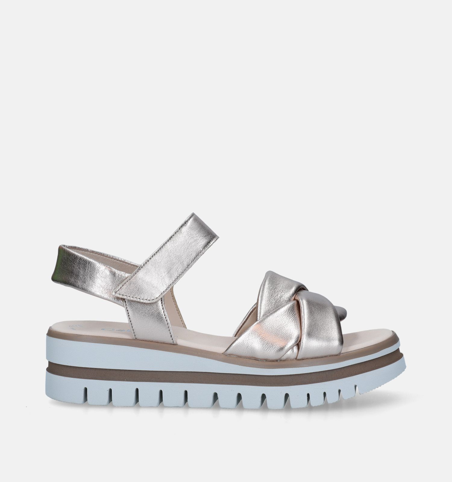 Gouden sandalen met plateauzool best sale