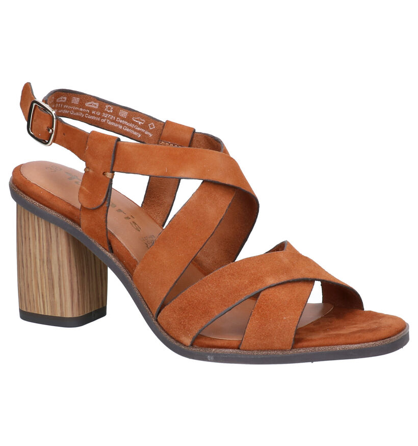 Tamaris TOUCH it Bruine Sandalen in daim (269764)