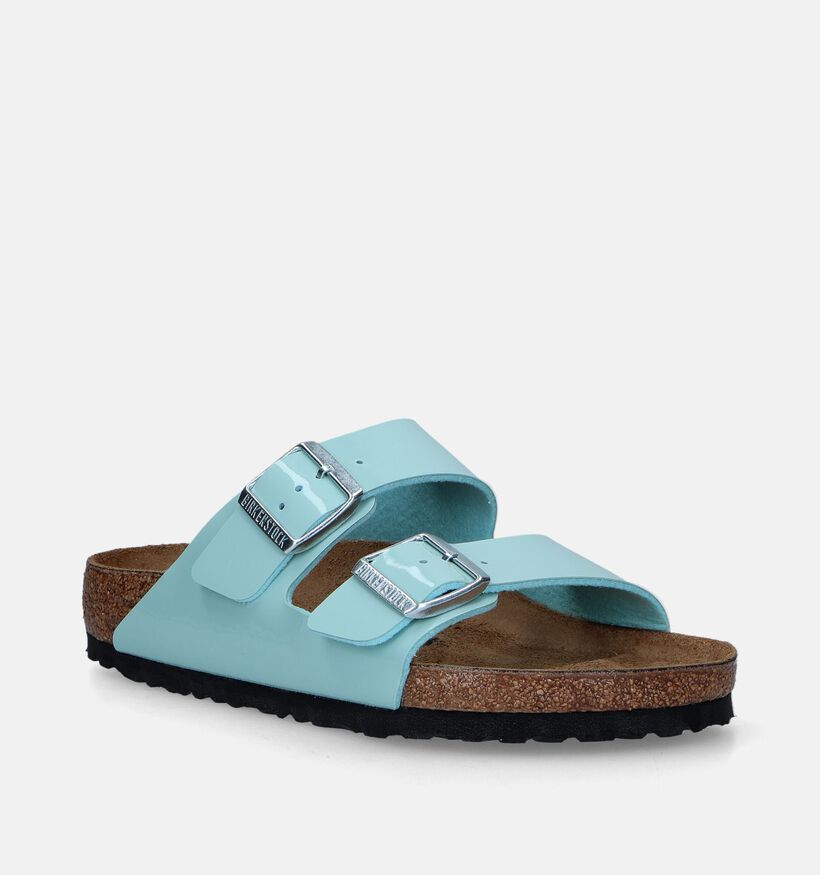 Birkenstock Arizona Birko Flor Patent Blauwe Slippers voor dames (337981)