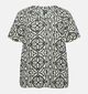 Vero Moda Curve Menny Zwarte/Ecru T-shirt voor dames (369326)