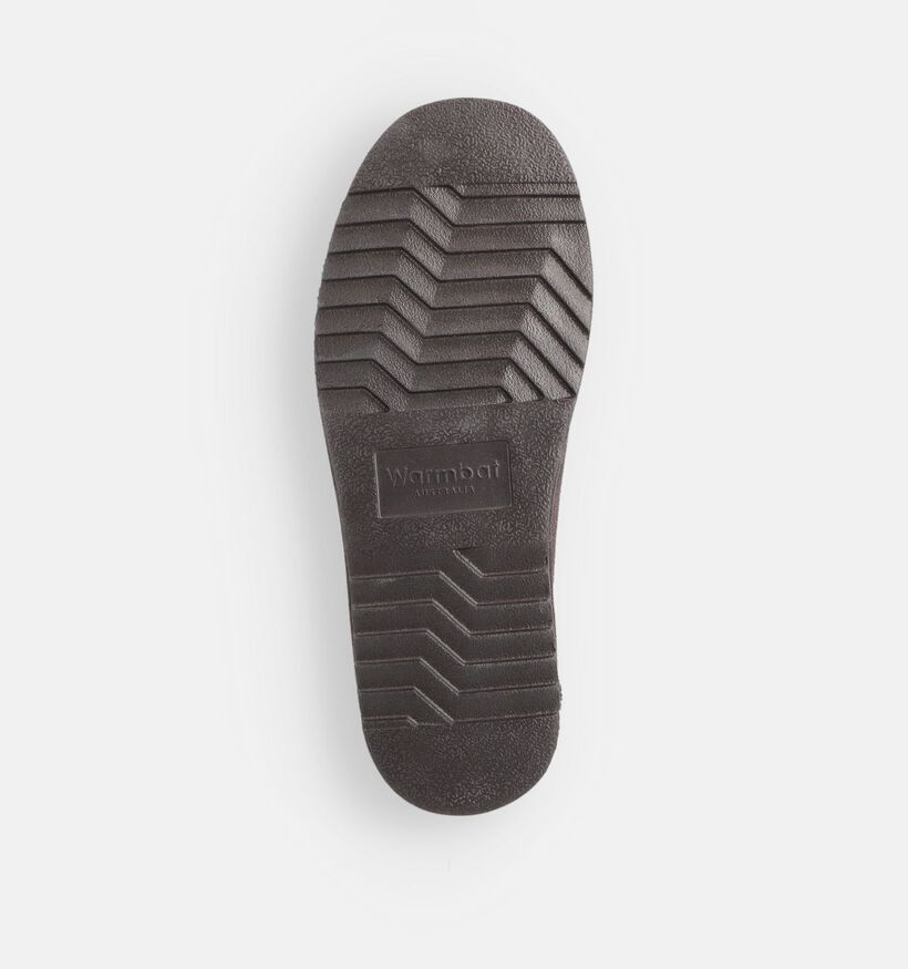 Warmbat Classic Pantoufles ouvertes en Brun fonc&eacute; pour hommes (379288)