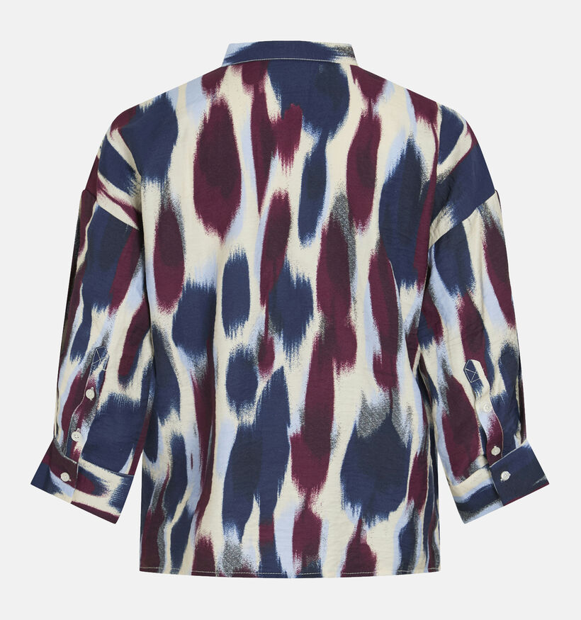 Vila Rano 3/4 Shirt Blouse en Bleu/Bordeaux pour femmes (364082)