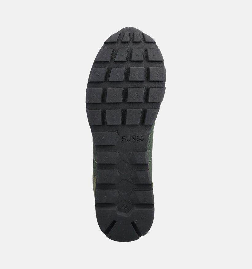Sun68 Tom Fluo Chaussures plates en Vert kaki pour hommes (379399) - pour semelles orthop&eacute;diques