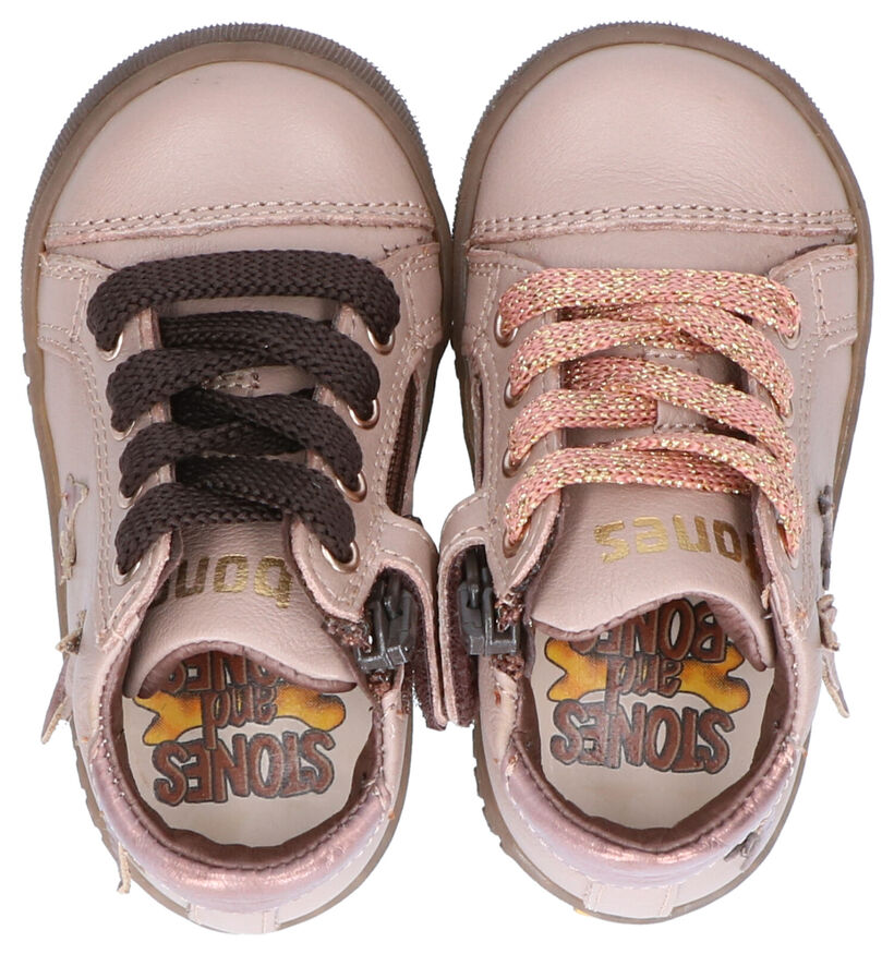 STONES and BONES Sual Chaussures en Blanc/Rose en cuir (267237)