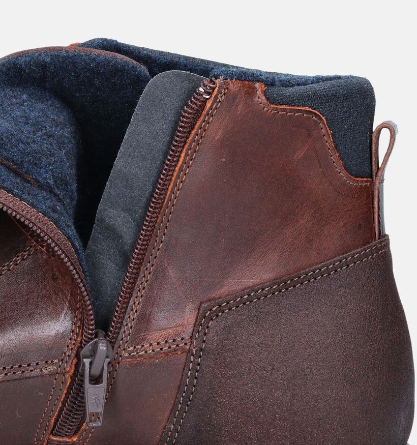 Poelman Ampoe Bruine Hoge Schoenen voor jongens, heren (358645) - geschikt voor steunzolen