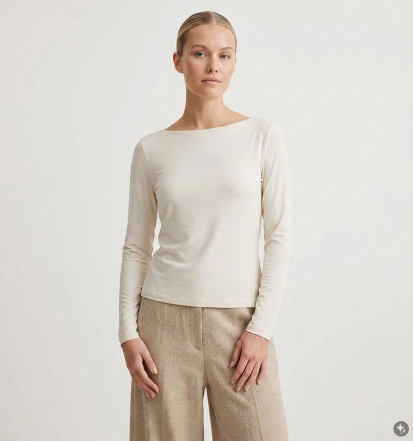 Vila Modala Beige T-shirt met Lange Mouwen voor dames (378457)