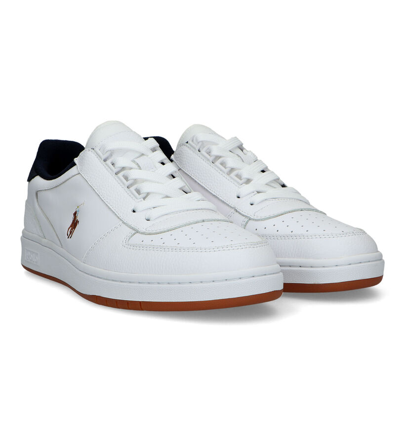 Polo Ralph Lauren Polo Court Witte Veterschoenen voor heren (320285) - geschikt voor steunzolen