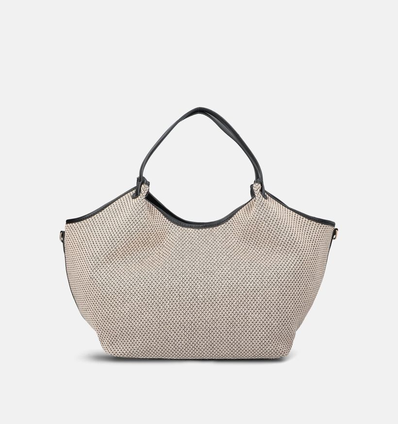 Marco Tozzi Lichtbeige/Zwarte Shoppertas met Riem voor dames (372366)