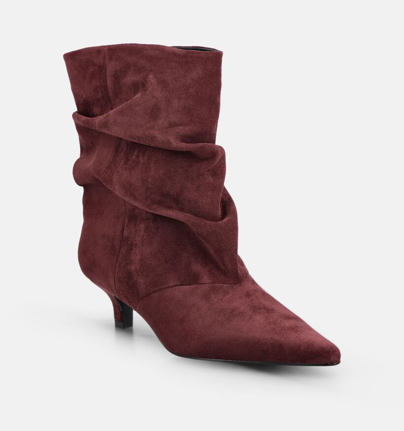 Laurent David Bordeaux Enkellaarzen met Kitten Heels voor dames (380698)