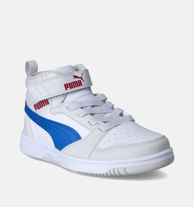 Puma Rebound v6 mid Baskets en Gris pour filles, garçons (350367) - pour semelles orthopédiques