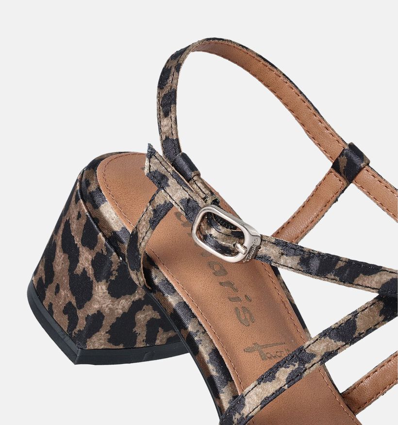 Tamaris Sandales avec talon carré en Brun pour femmes (354369)