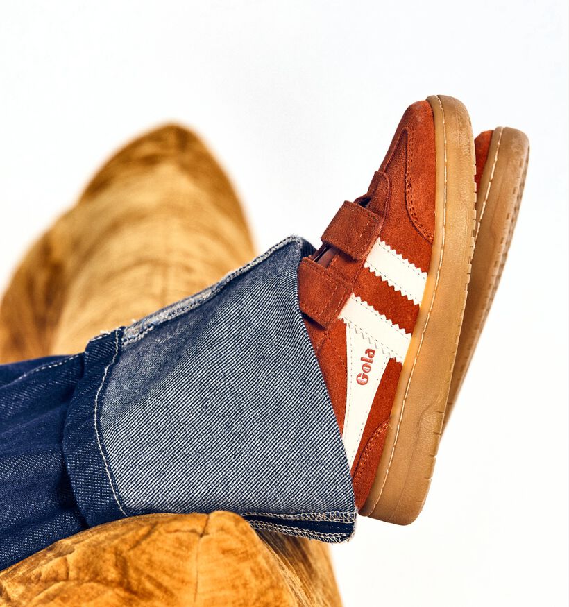 Gola Viper Strap Oranje Sneakers voor meisjes, jongens (360984) - geschikt voor steunzolen