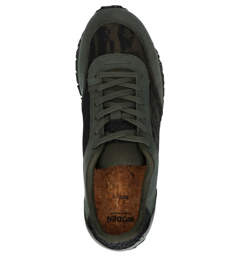 Woden Nynne Jacquard Zwarte Sneakers in daim (254203)