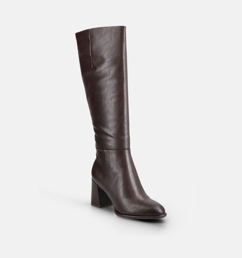 Tamaris Donkerbruine Lange Laarzen Hak voor dames (378922)
