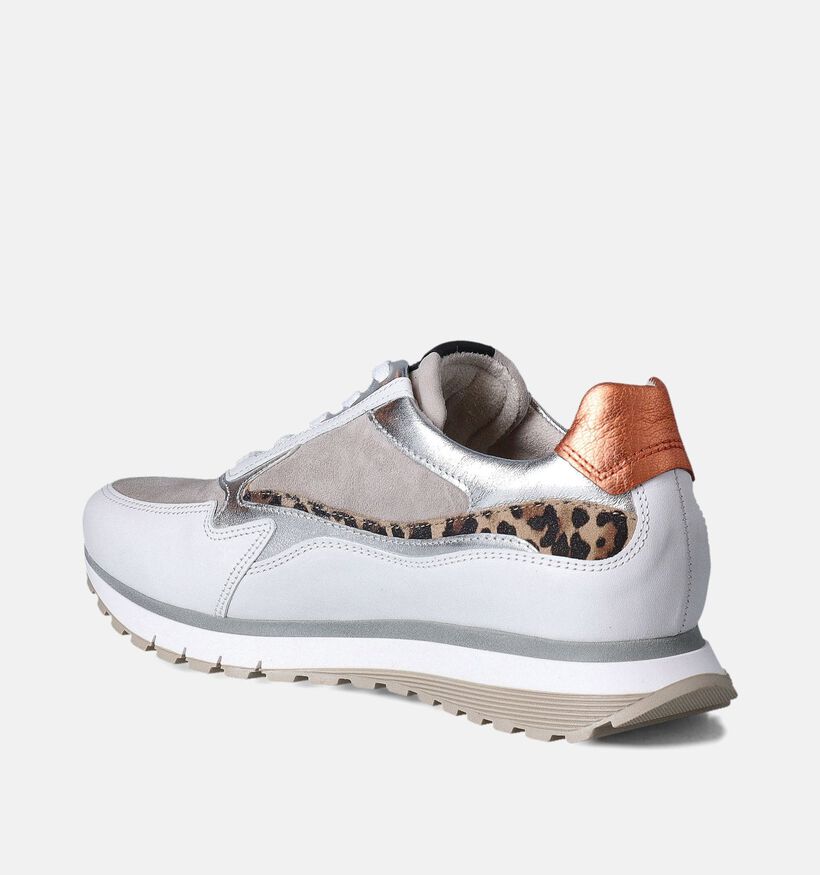 Gabor OptiFit Witte Sneakers Luipaardprint voor dames (352081) - geschikt voor steunzolen