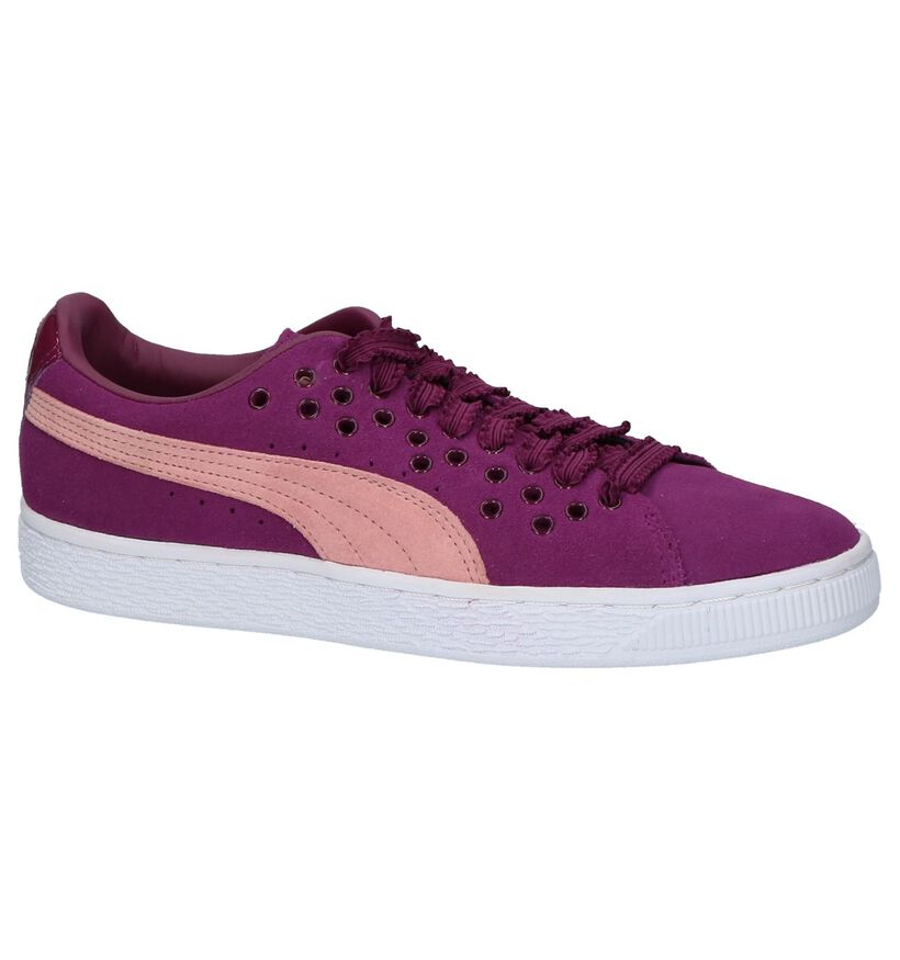 Lichtgrijze Puma Suede XL Lace Sneaker in daim (199467)