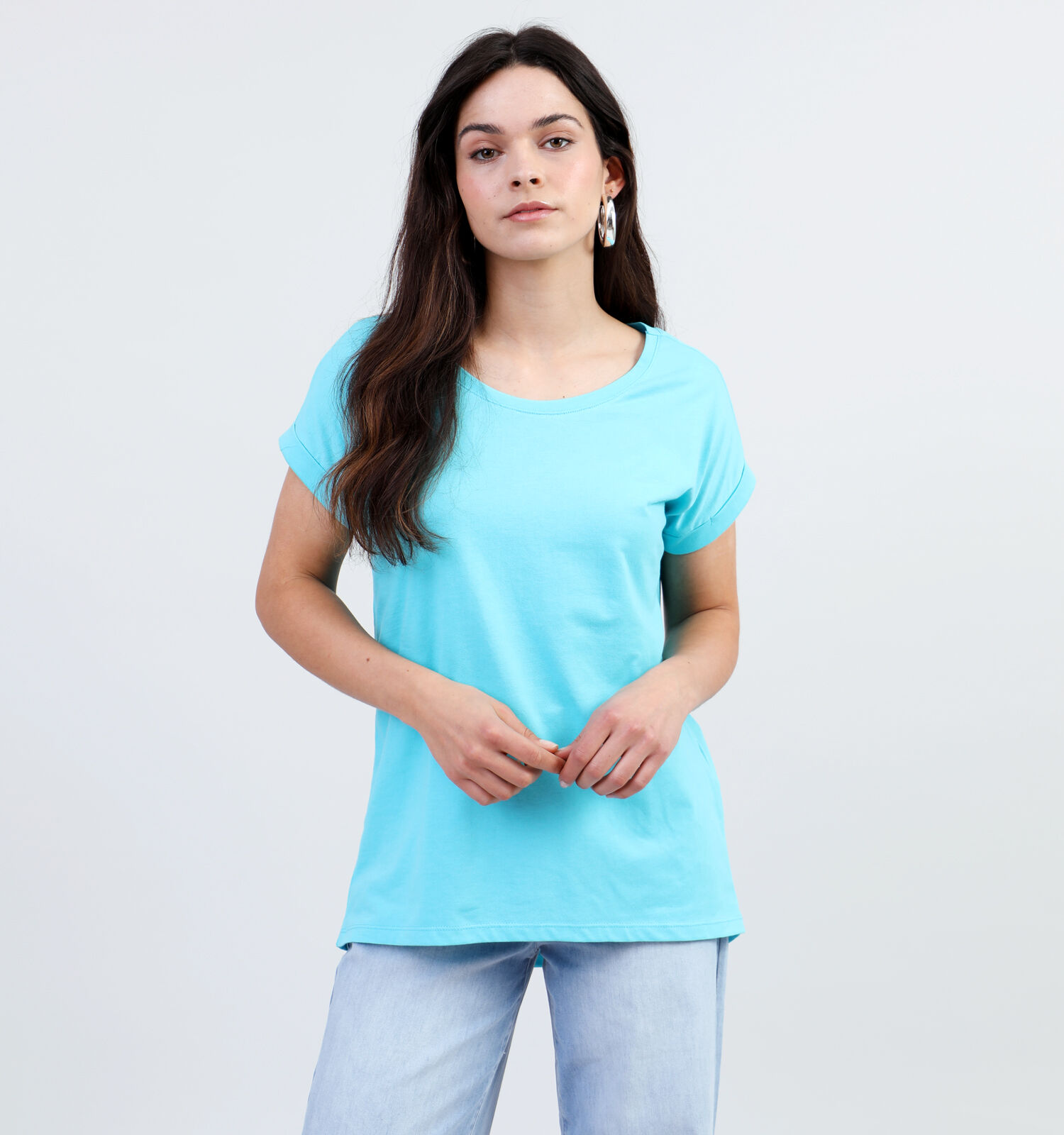 Turquoise t shop shirt dames